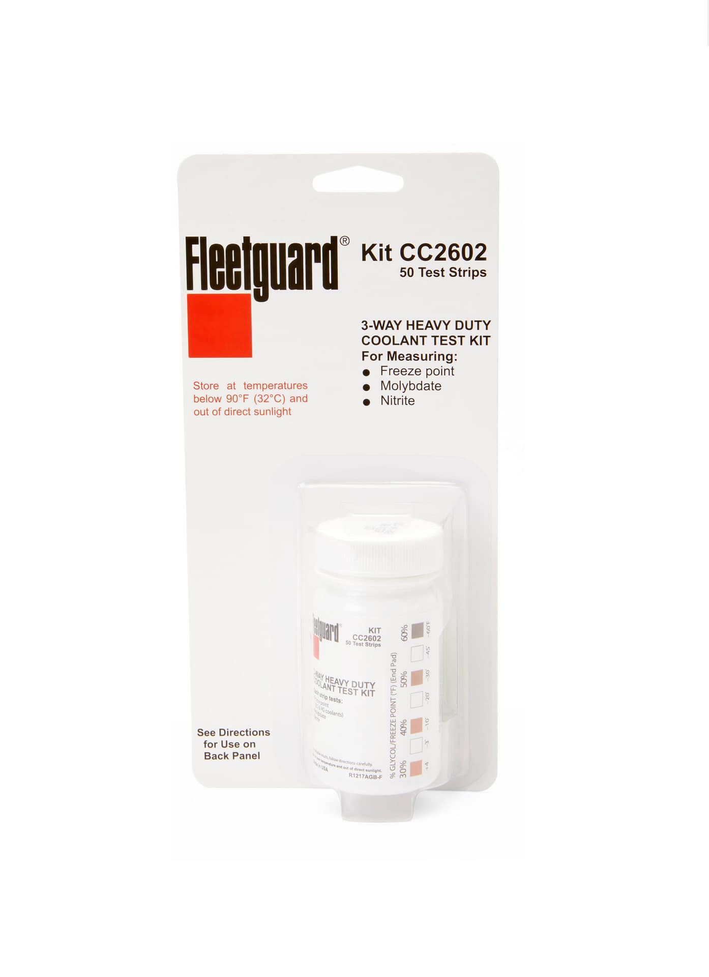 Fleetguard Coolant Test Kit, 3Way Test Strip, 50/bottle CC2602 EXD
